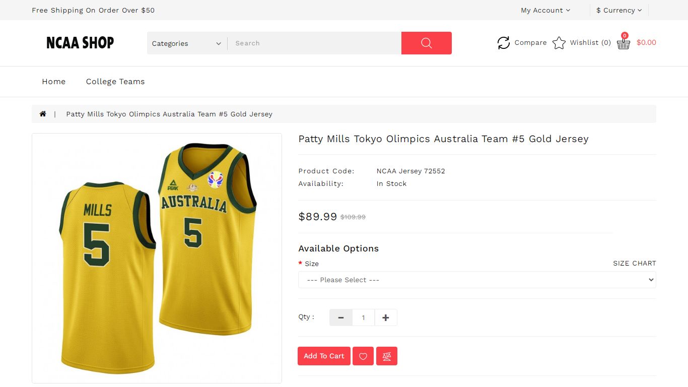 Patty Mills Tokyo Olimpics Australia Team #5 Gold Jersey